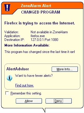 [Zone Alarm blocca Firefox]