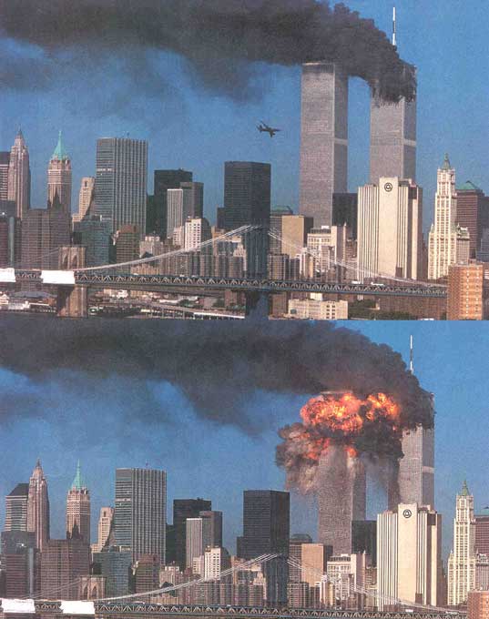 immagini del secondo impatto al WTC