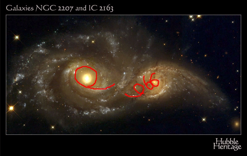 [Immagine di galassie con ii 666 evidenziati]
