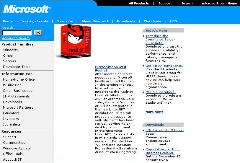 immagine falso sito Microsoft